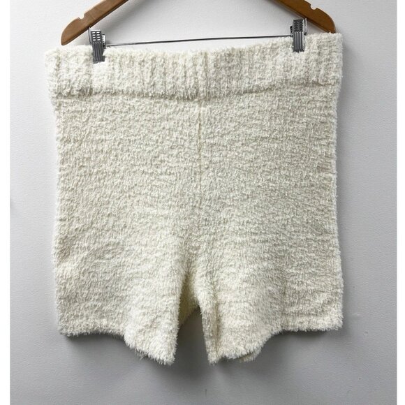 Skims Cozy Knit Shorts Womens Sherpa Pull On Casual Ivory White 2X/3X NWT - Picture 2 of 12